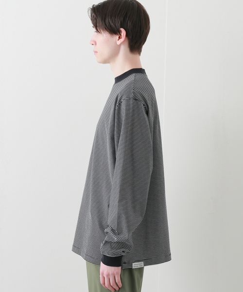 B.C STOCK（ベーセーストック）の「GIZAボーダー L/S-T（Tシャツ/カットソー・メンズ・ホワイト/ブラック・MEDIUM/LARGE）」の15枚目の写真