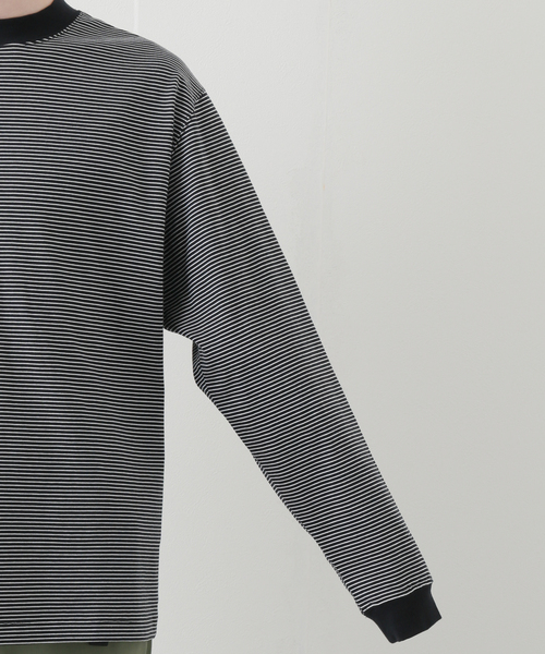 B.C STOCK（ベーセーストック）の「GIZAボーダー L/S-T（Tシャツ/カットソー・メンズ・ホワイト/ブラック・MEDIUM/LARGE）」の11枚目の写真