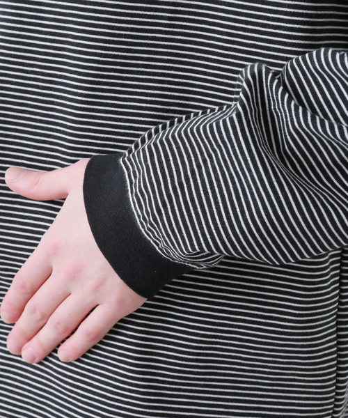 B.C STOCK（ベーセーストック）の「GIZAボーダー L/S-T（Tシャツ/カットソー・メンズ・ホワイト/ブラック・MEDIUM/LARGE）」の10枚目の写真