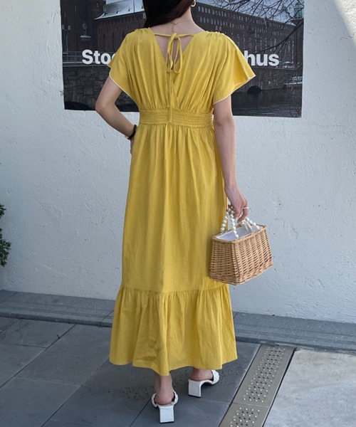 ABITOKYO(アビトーキョー)の「【ABITOKYO×Babコラボ】バックリボンVネックティアード刺繍ワンピース(ワンピース・レディース・ブラック/イエロー/ライトグリーン/サンドベージュ・FREE)」の21枚目の写真