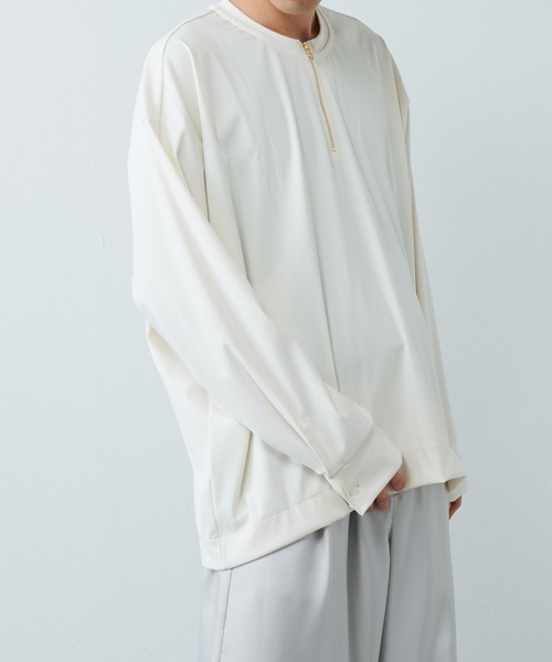 Lui's（ルイス）の「カフス付 ハーフZIPカットソー（Tシャツ/カットソー・メンズ・ライトグレー/ブラック/オフホワイト・FREE）」の18枚目の写真