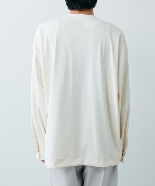 Lui's（ルイス）の「カフス付 ハーフZIPカットソー（Tシャツ/カットソー・メンズ・ライトグレー/ブラック/オフホワイト・FREE）」の11枚目の写真