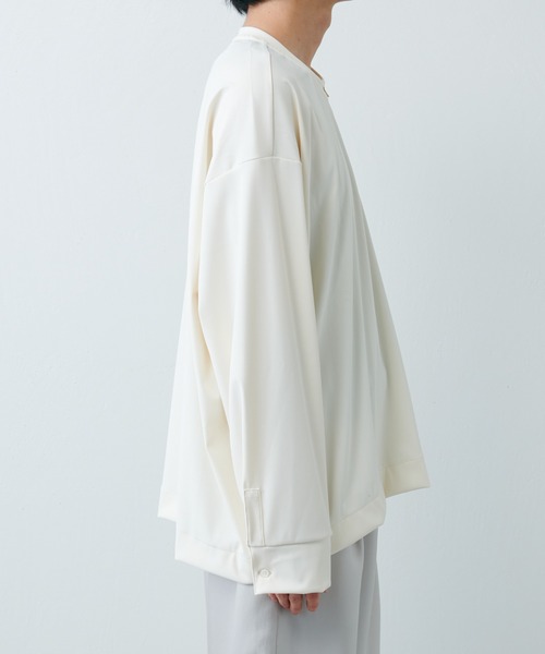 Lui's（ルイス）の「カフス付 ハーフZIPカットソー（Tシャツ/カットソー・メンズ・ライトグレー/ブラック/オフホワイト・FREE）」の12枚目の写真