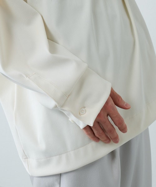 Lui's（ルイス）の「カフス付 ハーフZIPカットソー（Tシャツ/カットソー・メンズ・ライトグレー/ブラック/オフホワイト・FREE）」の14枚目の写真