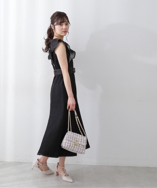 PROPORTION BODY DRESSING（プロポーションボディドレッシング）の「【美人百花6月号タイアップ商品】デニムマーメイドワンピース / 1212140501（ワンピース・レディース・ダークネイビー/ブラック・MEDIUM/SMALL）」の4枚目の写真