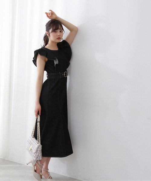 PROPORTION BODY DRESSING（プロポーションボディドレッシング）の「【美人百花6月号タイアップ商品】デニムマーメイドワンピース / 1212140501（ワンピース・レディース・ダークネイビー/ブラック・MEDIUM/SMALL）」の9枚目の写真