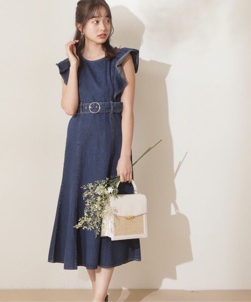 PROPORTION BODY DRESSING（プロポーションボディドレッシング）の「【美人百花6月号タイアップ商品】デニムマーメイドワンピース / 1212140501（ワンピース・レディース・ダークネイビー/ブラック・MEDIUM/SMALL）」の8枚目の写真