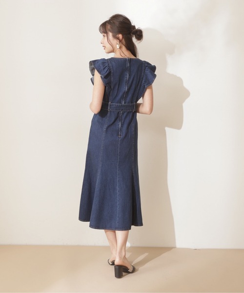 PROPORTION BODY DRESSING（プロポーションボディドレッシング）の「【美人百花6月号タイアップ商品】デニムマーメイドワンピース / 1212140501（ワンピース・レディース・ダークネイビー/ブラック・MEDIUM/SMALL）」の5枚目の写真