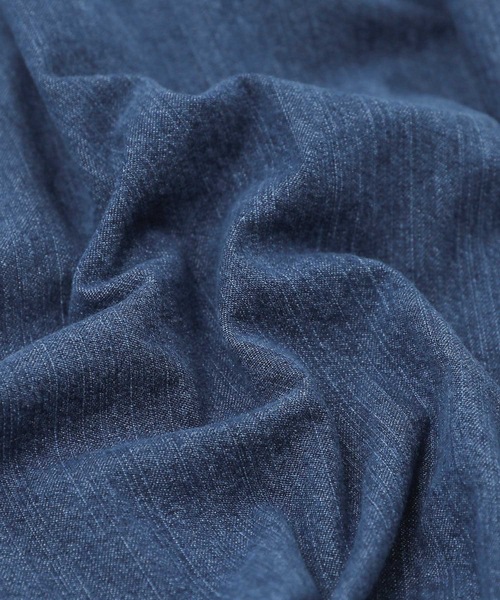 Fashion Letter（ファッションレター）の「ノーカラーデニムシャツワンピース（シャツワンピース・レディース・ブルー/ネイビー・LL～3L/M～Ｌ/4L～5L）」の21枚目の写真