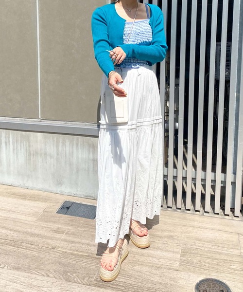 archives（アルシーヴ）の「短丈リブカーディガン（ニット/セーター・レディース・オフホワイト/ブラック/ブルー/ピンク/オレンジ・MEDIUM）」の16枚目の写真