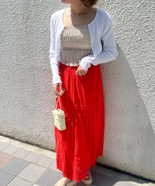 archives（アルシーヴ）の「短丈リブカーディガン（ニット/セーター・レディース・オフホワイト/ブラック/ブルー/ピンク/オレンジ・MEDIUM）」の20枚目の写真