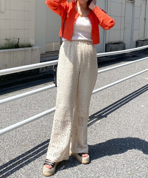 archives（アルシーヴ）の「短丈リブカーディガン（ニット/セーター・レディース・オフホワイト/ブラック/ブルー/ピンク/オレンジ・MEDIUM）」の7枚目の写真