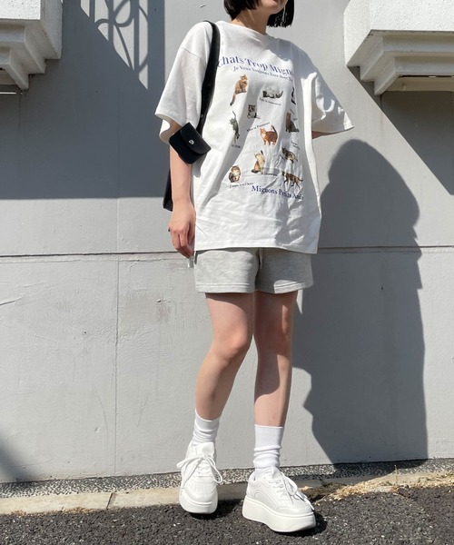 WEGO（ウィゴー）の「WEGO/アニマルプリントBIGT（Tシャツ/カットソー・レディース・ホワイト/サックスブルー/ホワイト系その他・MEDIUM/SMALL）」の4枚目の写真