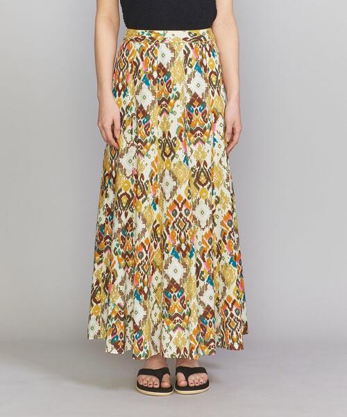 BEAUTY&YOUTH UNITED ARROWS(ビューティーアンドユースユナイテッドアローズ)の「エスニックプリント フレアマキシスカート -ウォッシャブル-(スカート・レディース・ターコイズブルー/イエロー・S/M)」の3枚目の写真