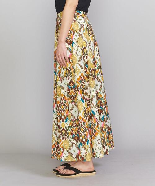 BEAUTY&YOUTH UNITED ARROWS(ビューティーアンドユースユナイテッドアローズ)の「エスニックプリント フレアマキシスカート -ウォッシャブル-(スカート・レディース・ターコイズブルー/イエロー・S/M)」の4枚目の写真