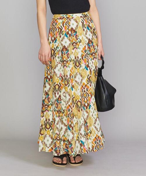 BEAUTY&YOUTH UNITED ARROWS(ビューティーアンドユースユナイテッドアローズ)の「エスニックプリント フレアマキシスカート -ウォッシャブル-(スカート・レディース・ターコイズブルー/イエロー・S/M)」の6枚目の写真
