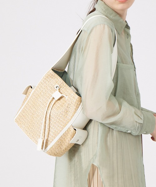 LOWELL things（ロウェル　シングス）の「●【WEB限定】メッシュショルダーBAG（ショルダーバッグ・レディース・ホワイト/グリーン/ブラウン・フリー）」の2枚目の写真