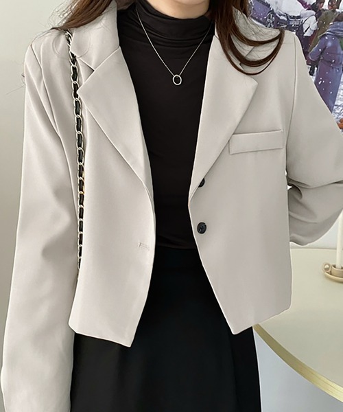 Doula Doula（ドゥーラドゥーラ）の「クロップドテーラードジャケット（テーラードジャケット・レディース・ブラック/グレー/ベージュ/モカ/ライトグレー・FREE）」の22枚目の写真