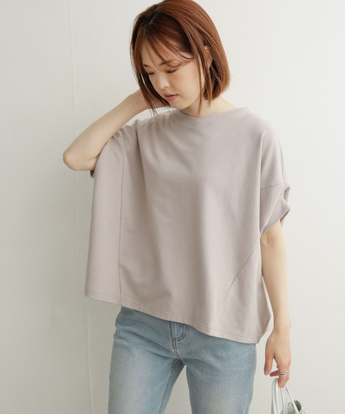 URBAN RESEARCH DOORS（アーバンリサーチドアーズ）の「ミニ裏毛変形プルオーバー（Tシャツ/カットソー・レディース・ベージュ系その他/オフホワイト/ネイビー・MEDIUM）」の13枚目の写真