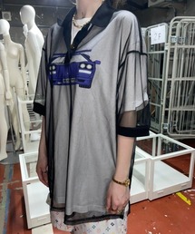 XU | 【XU/エックスユー】see-through polo shirt/シースルー ポロシャツ トップス 重ね着 レイヤード(ポロシャツ)