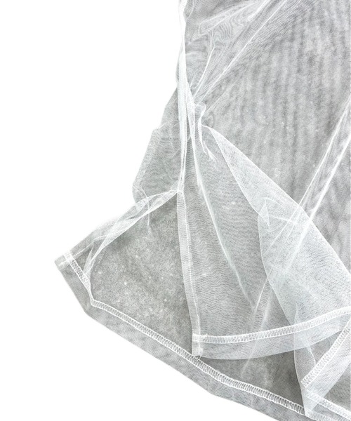 XU（エックスユー）の「【XU/エックスユー】see-through polo shirt/シースルー ポロシャツ トップス 重ね着 レイヤード（ポロシャツ・メンズ・ブラック/ホワイト・ONE SIZE）」の14枚目の写真