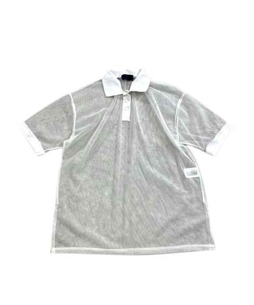 XU（エックスユー）の「【XU/エックスユー】see-through polo shirt/シースルー ポロシャツ トップス 重ね着 レイヤード（ポロシャツ・メンズ・ブラック/ホワイト・ONE SIZE）」の12枚目の写真