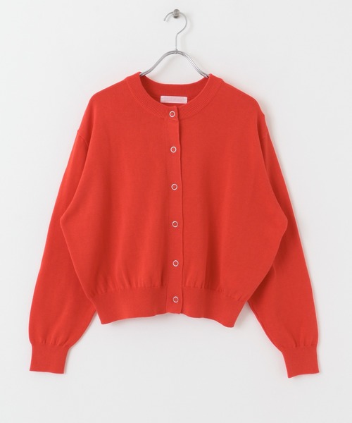 SENSE OF PLACE by URBAN RESEARCH（センスオブプレイスバイアーバンリサーチ）の「リングドットクルーネックカーディガン（カーディガン/ボレロ・レディース・ピンク/オレンジ/グリーン/ミント・ONE）」の5枚目の写真