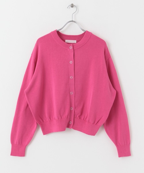 SENSE OF PLACE by URBAN RESEARCH（センスオブプレイスバイアーバンリサーチ）の「リングドットクルーネックカーディガン（カーディガン/ボレロ・レディース・ピンク/オレンジ/グリーン/ミント・ONE）」の6枚目の写真