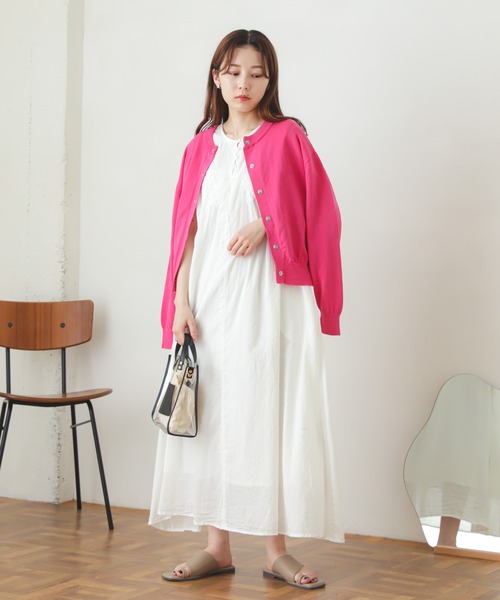 SENSE OF PLACE by URBAN RESEARCH（センスオブプレイスバイアーバンリサーチ）の「リングドットクルーネックカーディガン（カーディガン/ボレロ・レディース・ピンク/オレンジ/グリーン/ミント・ONE）」の10枚目の写真