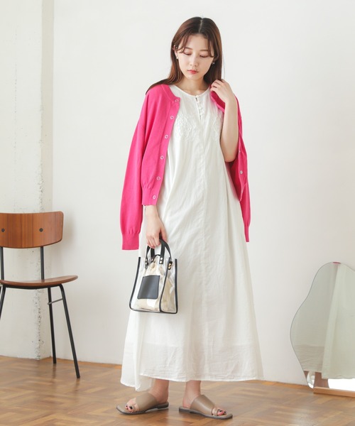 SENSE OF PLACE by URBAN RESEARCH（センスオブプレイスバイアーバンリサーチ）の「リングドットクルーネックカーディガン（カーディガン/ボレロ・レディース・ピンク/オレンジ/グリーン/ミント・ONE）」の11枚目の写真