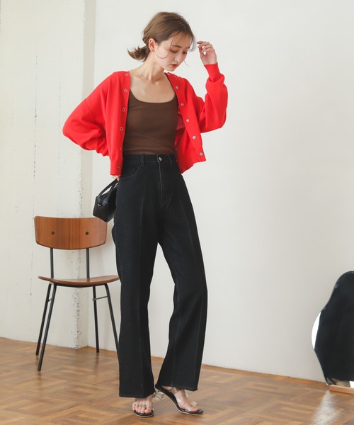 SENSE OF PLACE by URBAN RESEARCH（センスオブプレイスバイアーバンリサーチ）の「リングドットクルーネックカーディガン（カーディガン/ボレロ・レディース・ピンク/オレンジ/グリーン/ミント・ONE）」の14枚目の写真