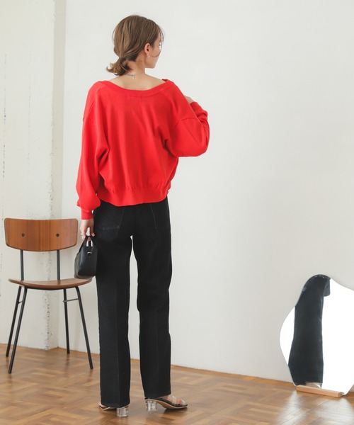 SENSE OF PLACE by URBAN RESEARCH（センスオブプレイスバイアーバンリサーチ）の「リングドットクルーネックカーディガン（カーディガン/ボレロ・レディース・ピンク/オレンジ/グリーン/ミント・ONE）」の15枚目の写真