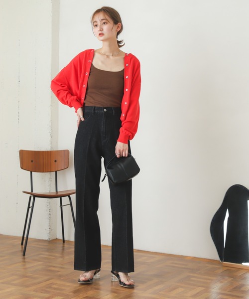 SENSE OF PLACE by URBAN RESEARCH（センスオブプレイスバイアーバンリサーチ）の「リングドットクルーネックカーディガン（カーディガン/ボレロ・レディース・ピンク/オレンジ/グリーン/ミント・ONE）」の19枚目の写真