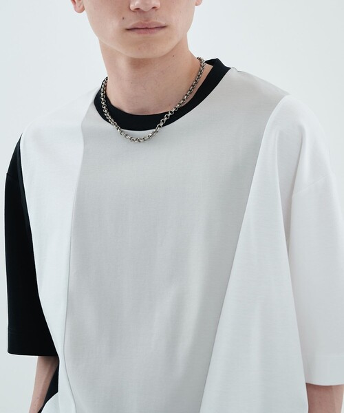 CITY TOKYO(シティトウキョウ)の「モダンブロックオーバーサイズTシャツ(Tシャツ/カットソー・メンズ・ホワイト/ベージュ/グリーン/ブラック・2/1/3)」の9枚目の写真