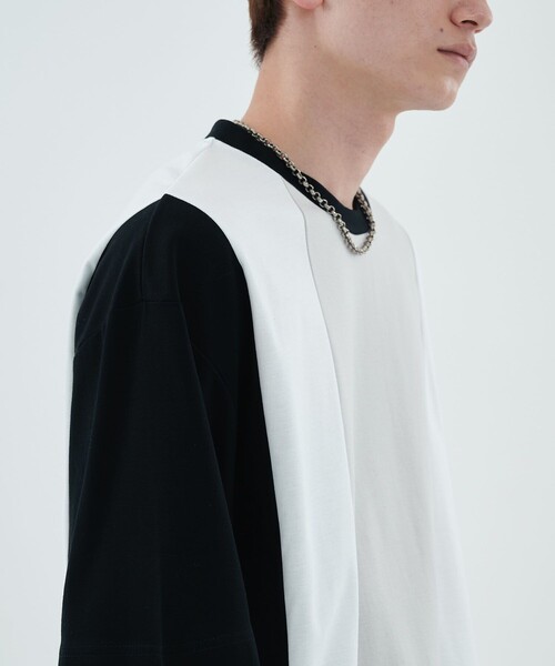 CITY TOKYO(シティトウキョウ)の「モダンブロックオーバーサイズTシャツ(Tシャツ/カットソー・メンズ・ホワイト/ベージュ/グリーン/ブラック・2/1/3)」の11枚目の写真