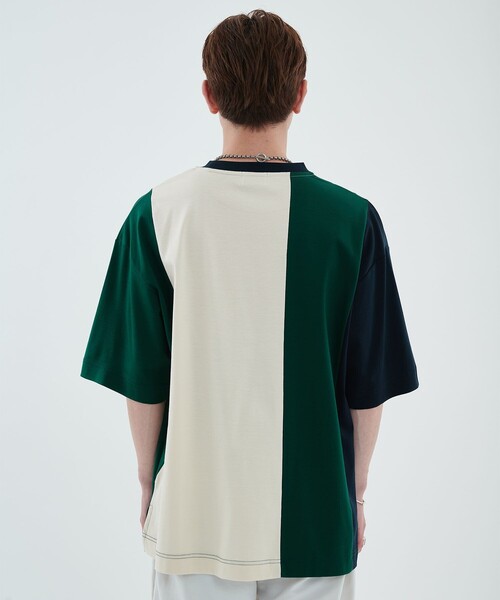 CITY TOKYO(シティトウキョウ)の「モダンブロックオーバーサイズTシャツ(Tシャツ/カットソー・メンズ・ホワイト/ベージュ/グリーン/ブラック・2/1/3)」の16枚目の写真