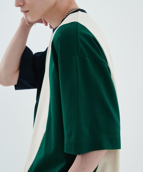 CITY TOKYO(シティトウキョウ)の「モダンブロックオーバーサイズTシャツ(Tシャツ/カットソー・メンズ・ホワイト/ベージュ/グリーン/ブラック・2/1/3)」の20枚目の写真