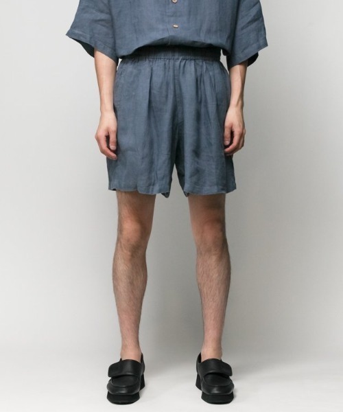 Badhiya(バディ―ヤ)の「Easy shorts - linen(その他パンツ・メンズ・ブラック/ピンク/ブルー・1/2)」の3枚目の写真