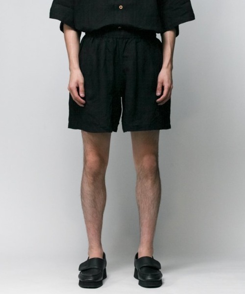Badhiya(バディ―ヤ)の「Easy shorts - linen(その他パンツ・メンズ・ブラック/ピンク/ブルー・1/2)」の2枚目の写真