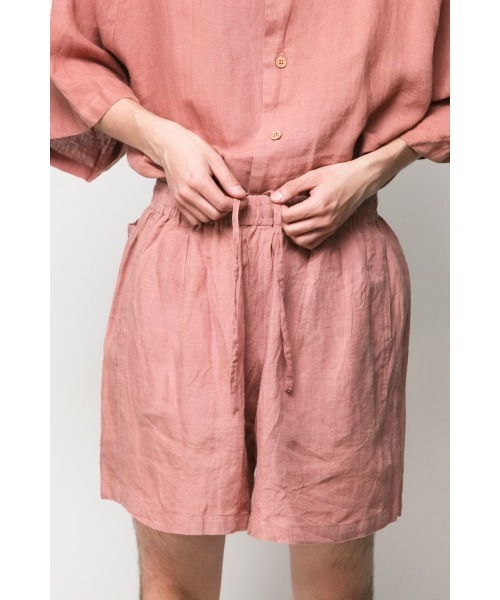 Badhiya(バディ―ヤ)の「Easy shorts - linen(その他パンツ・メンズ・ブラック/ピンク/ブルー・1/2)」の14枚目の写真