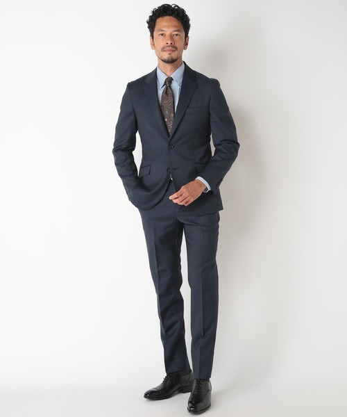 MEN'S BIGI（メンズビギ）の「TWシャンブレーヘリンボーンスーツ（セットアップ・メンズ・ネイビー/グレー・01/02/03/04）」の4枚目の写真