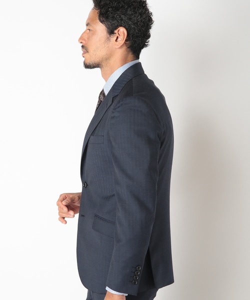 MEN'S BIGI（メンズビギ）の「TWシャンブレーヘリンボーンスーツ（セットアップ・メンズ・ネイビー/グレー・01/02/03/04）」の7枚目の写真