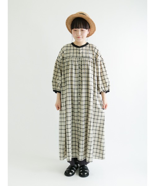 Samansa Mos2（サマンサ モスモス）の「配色ギャザーワンピース（ワンピース・レディース・ブラック/ベージュ/ネイビー/オフホワイト/モカ・ﾌﾘ-）」の13枚目の写真