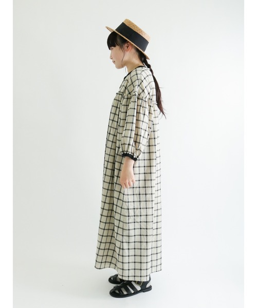 Samansa Mos2（サマンサ モスモス）の「配色ギャザーワンピース（ワンピース・レディース・ブラック/ベージュ/ネイビー/オフホワイト/モカ・ﾌﾘ-）」の14枚目の写真