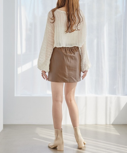 Heather（ヘザー）の「ウネウネシアーボレロカーディガン　356569（カーディガン/ボレロ・レディース・ブラック/アイボリー・FREE）」の15枚目の写真