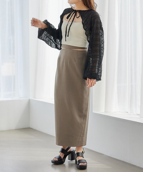 Heather（ヘザー）の「ウネウネシアーボレロカーディガン　356569（カーディガン/ボレロ・レディース・ブラック/アイボリー・FREE）」の16枚目の写真