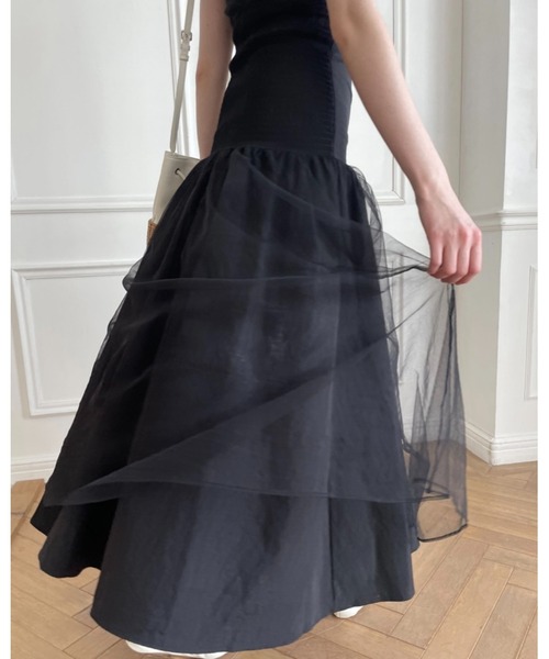 epine(エピヌ)の「waist mark layer tulle skirt(スカート・レディース・ブラック・FREE)」の11枚目の写真