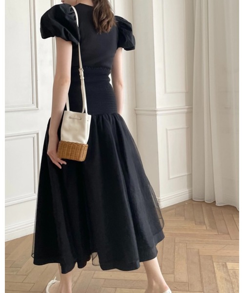 epine(エピヌ)の「waist mark layer tulle skirt(スカート・レディース・ブラック・FREE)」の2枚目の写真