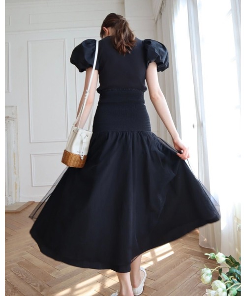 epine(エピヌ)の「waist mark layer tulle skirt(スカート・レディース・ブラック・FREE)」の19枚目の写真