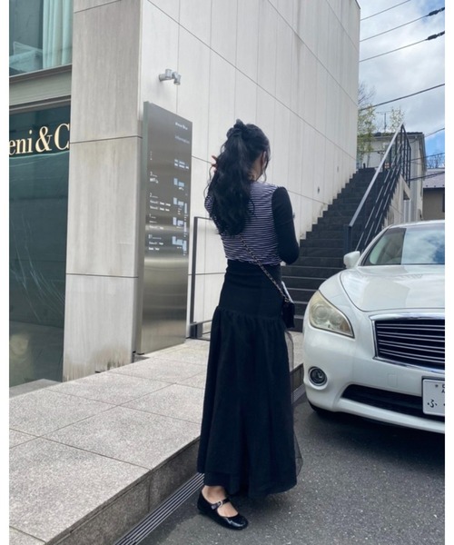 epine(エピヌ)の「waist mark layer tulle skirt(スカート・レディース・ブラック・FREE)」の20枚目の写真